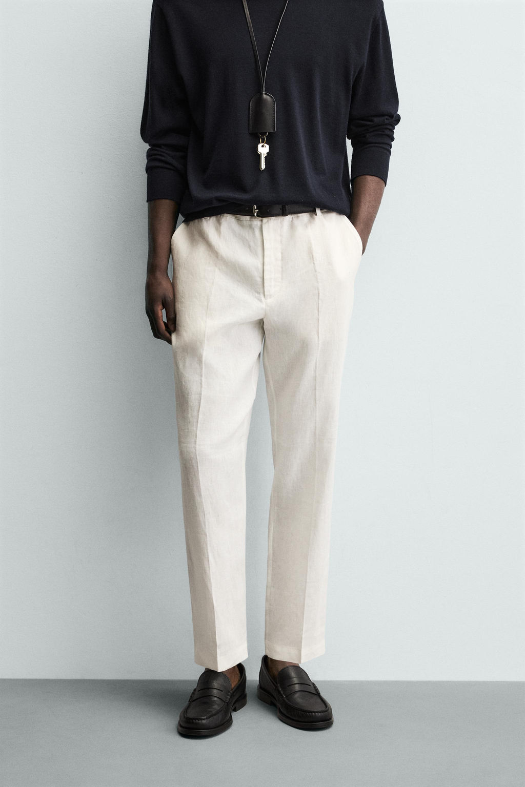 PANTAL?N REGULAR FIT 100% LINO / Blanco - Zara фото 2