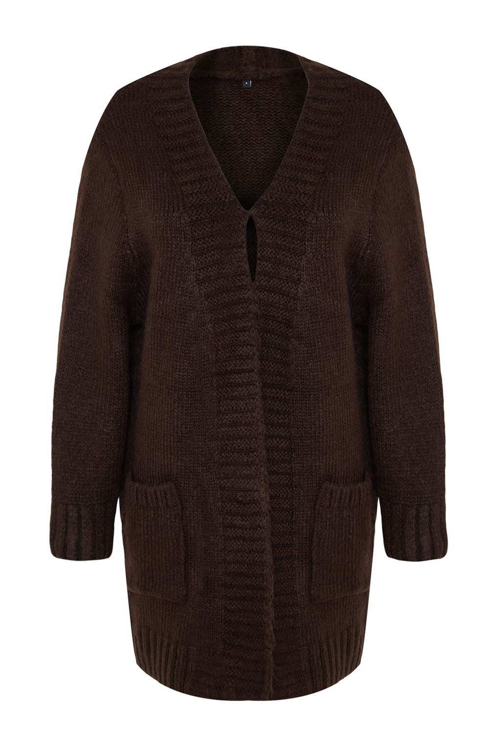 TRENDYOLMILLA Kahverengi Genis Kal?p Yumusak Dokulu Genis Kal?p Triko H?rka TWOAW25HI00275  фото 6