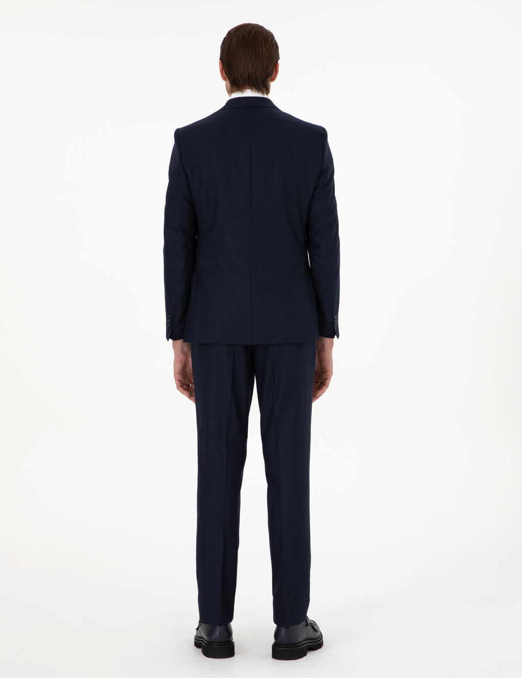 Lacivert Slim Fit Y_n Tak_m Elbise
