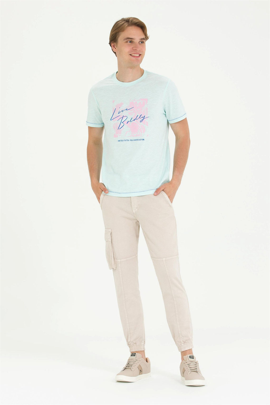 U. S. Polo Assn Мужская футболка водно-зеленого цвета - U.s. polo assn фото 11