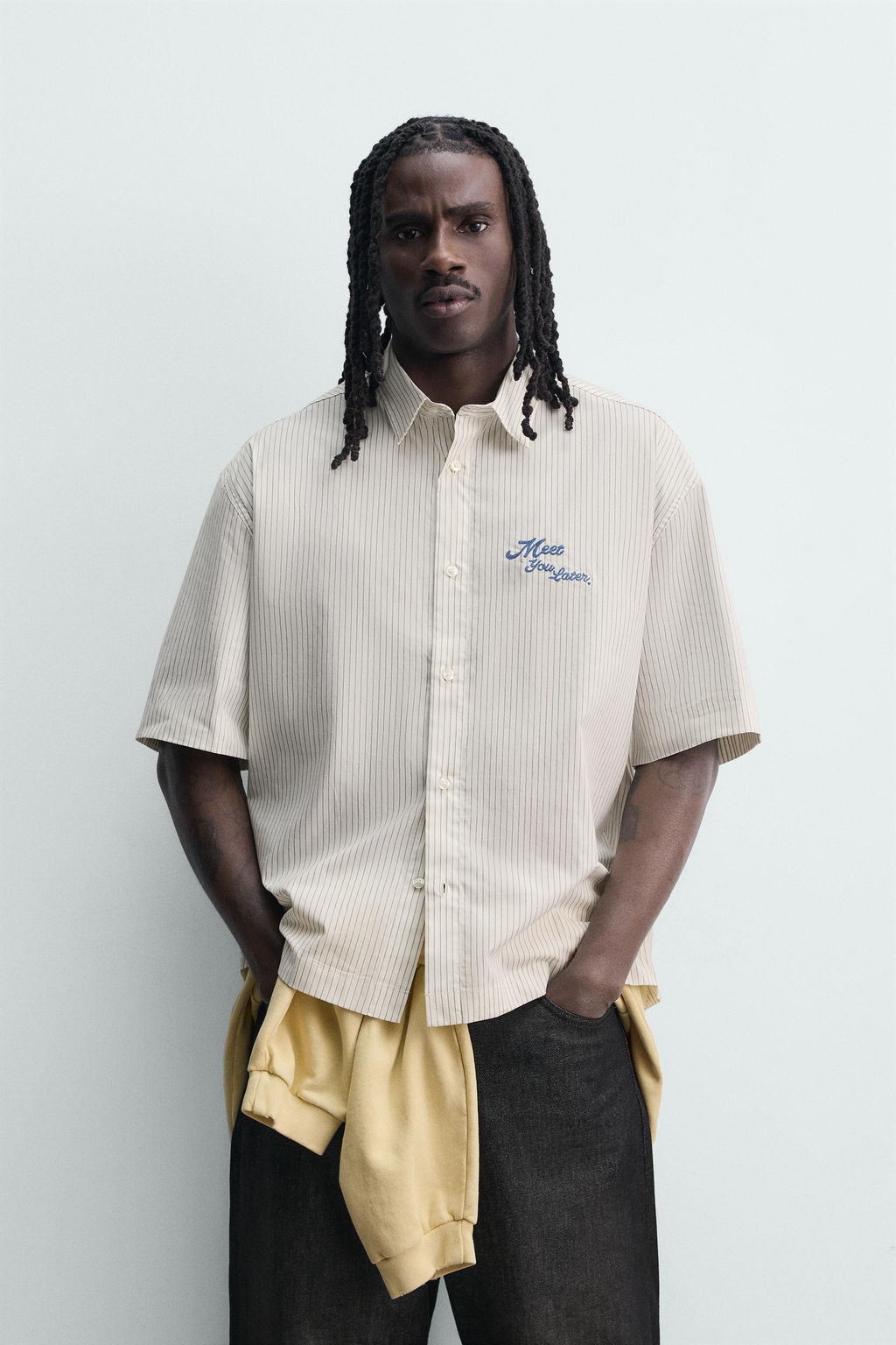 CAMISA RAYAS ESTAMPADO COMBINADO / Blanco - Zara фото 2