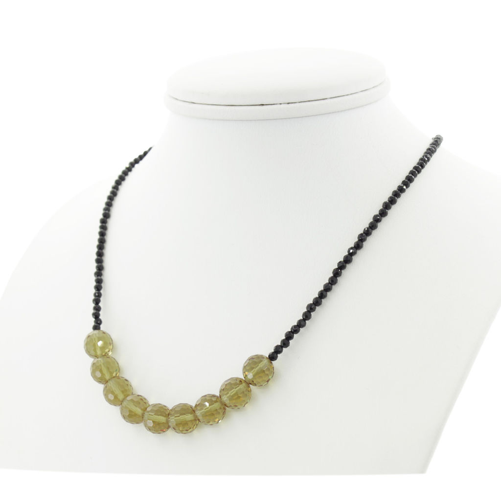 Султанит "Баланс", круглые гранёные 10 мм, бусы 47...52см