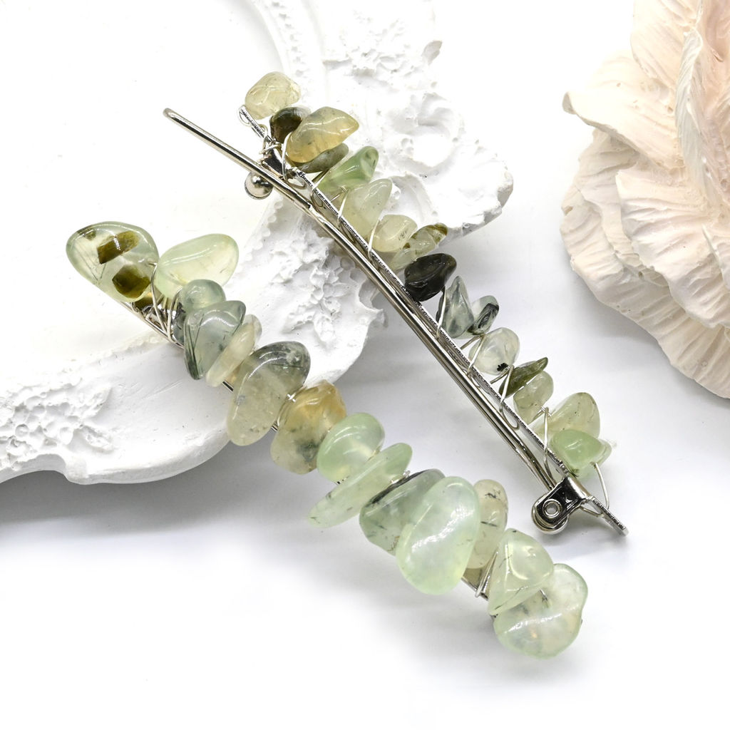 Заколка для волос с камнем пренит 6,5*0,8*1,3см