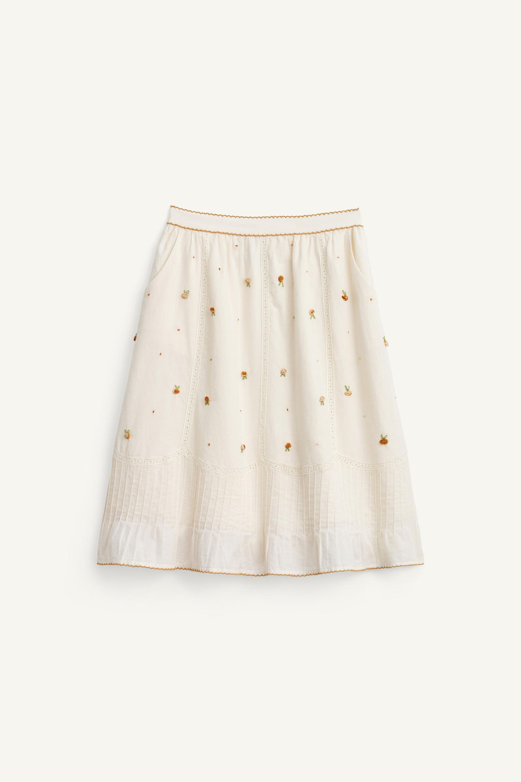 LIMITED EDITION EMBROIDERED FLORAL MIDI SKIRT - Zara фото 7