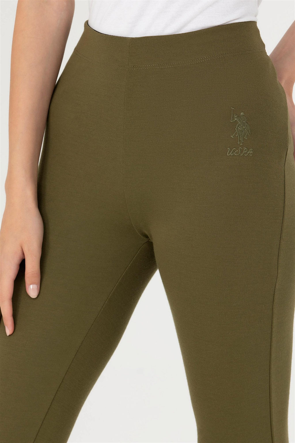 Женские леггинсы цвета хаки Неожиданная скидка в корзине - U.s. polo assn фото 5