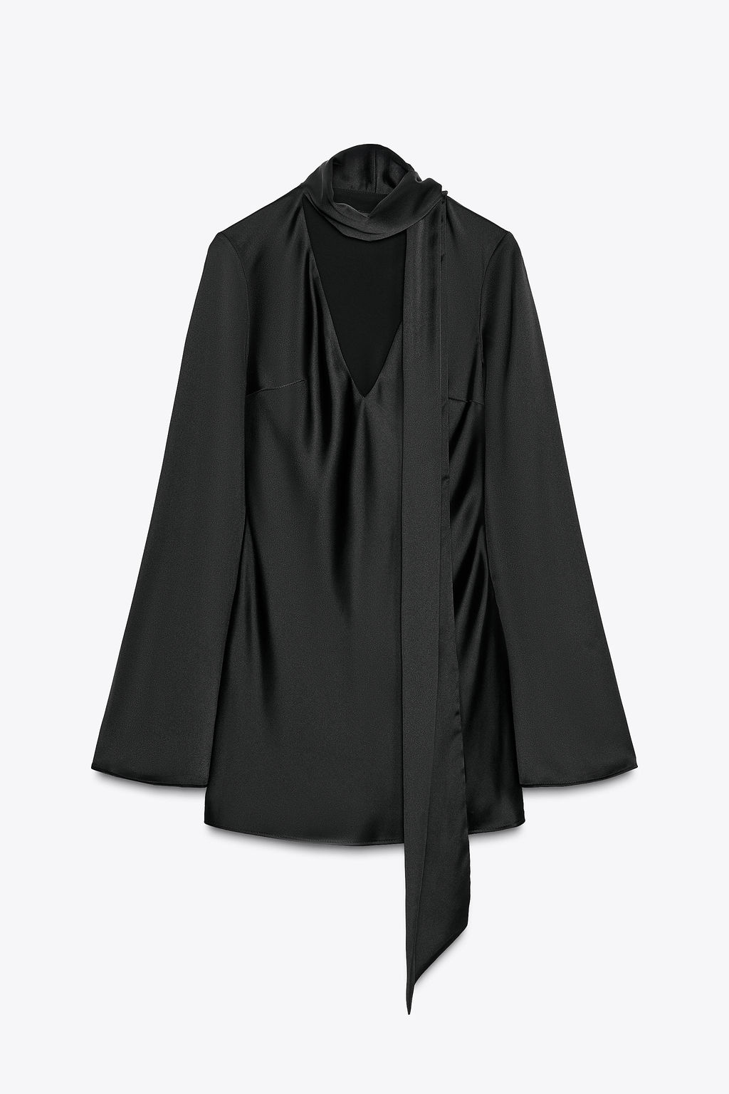 SATIN DRESS WITH FOULARD - Zara фото 6