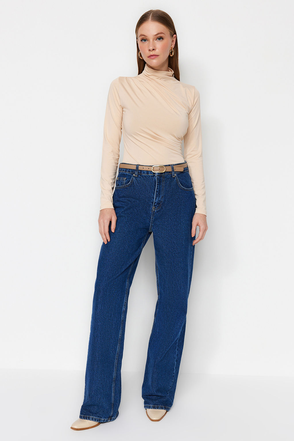 TRENDYOLMILLA Haki Buzgu Detayl? Dik Yaka C?tc?tl? Esnek Orme Body TWOAW24BD00014  фото 2
