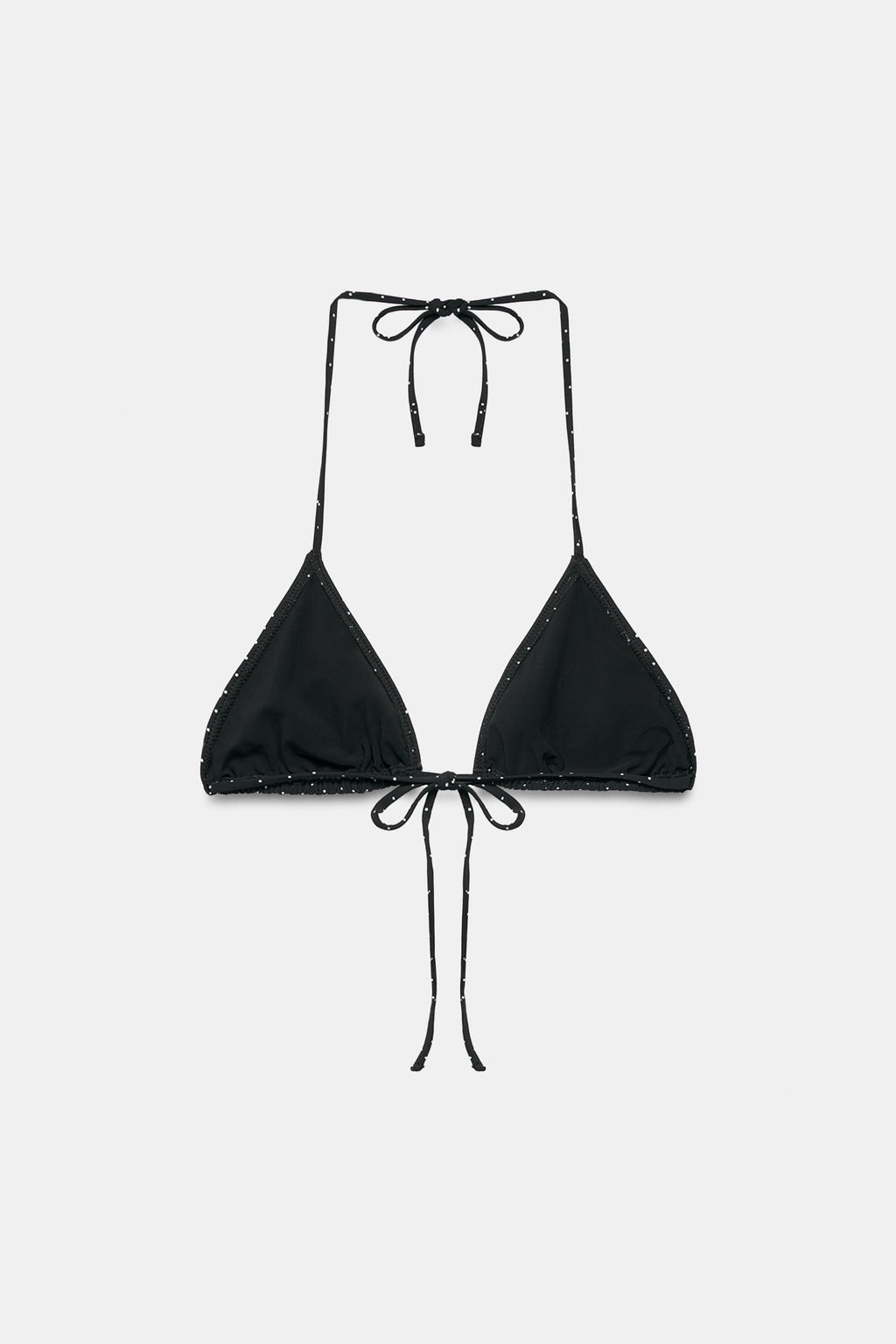 TOP BIKINI CORTINILLA ESTAMPADO TOPOS / Negro - Zara фото 11