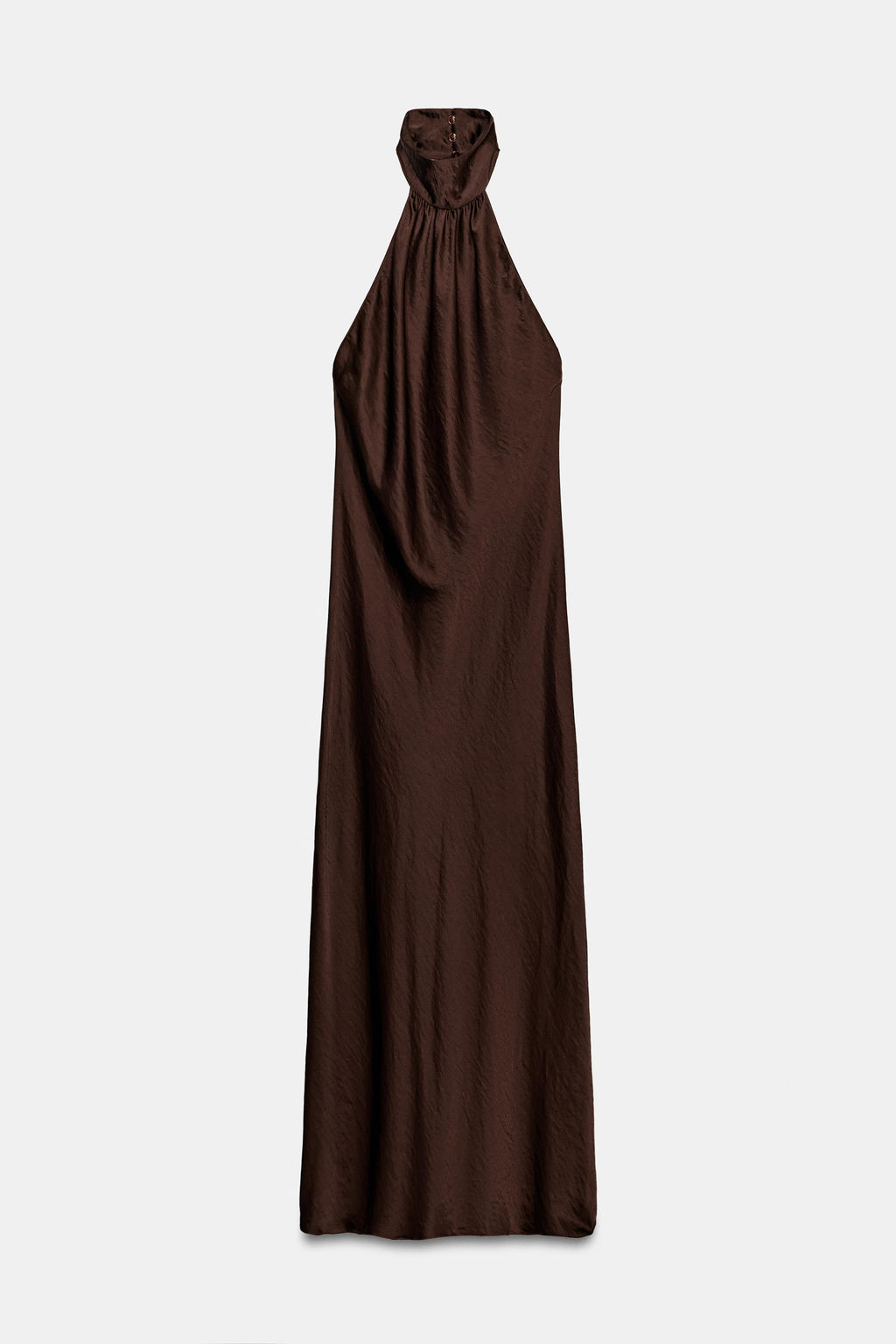 VESTIDO LARGO CUELLO HALTER ZW COLLECTION / Marr?n - Zara фото 7