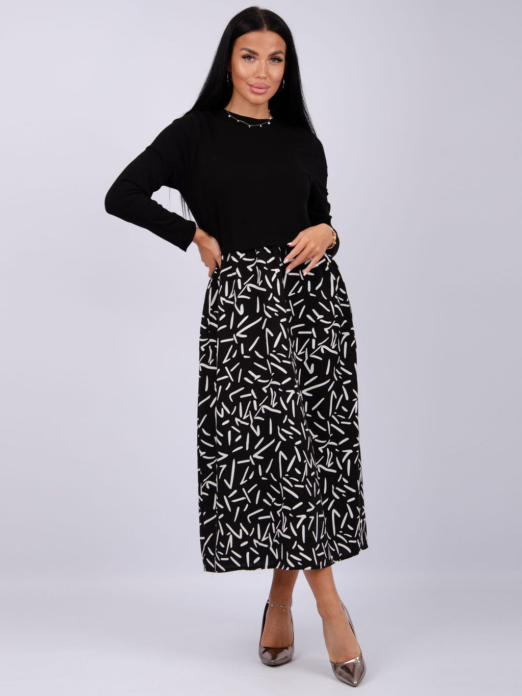 Платье Жаклин, вискоза/кулирка (М) - Малина фото 11