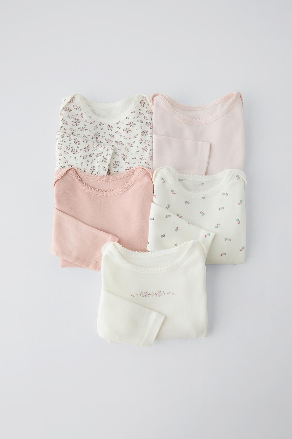 PACK OF FIVE FLORAL BODYSUITS