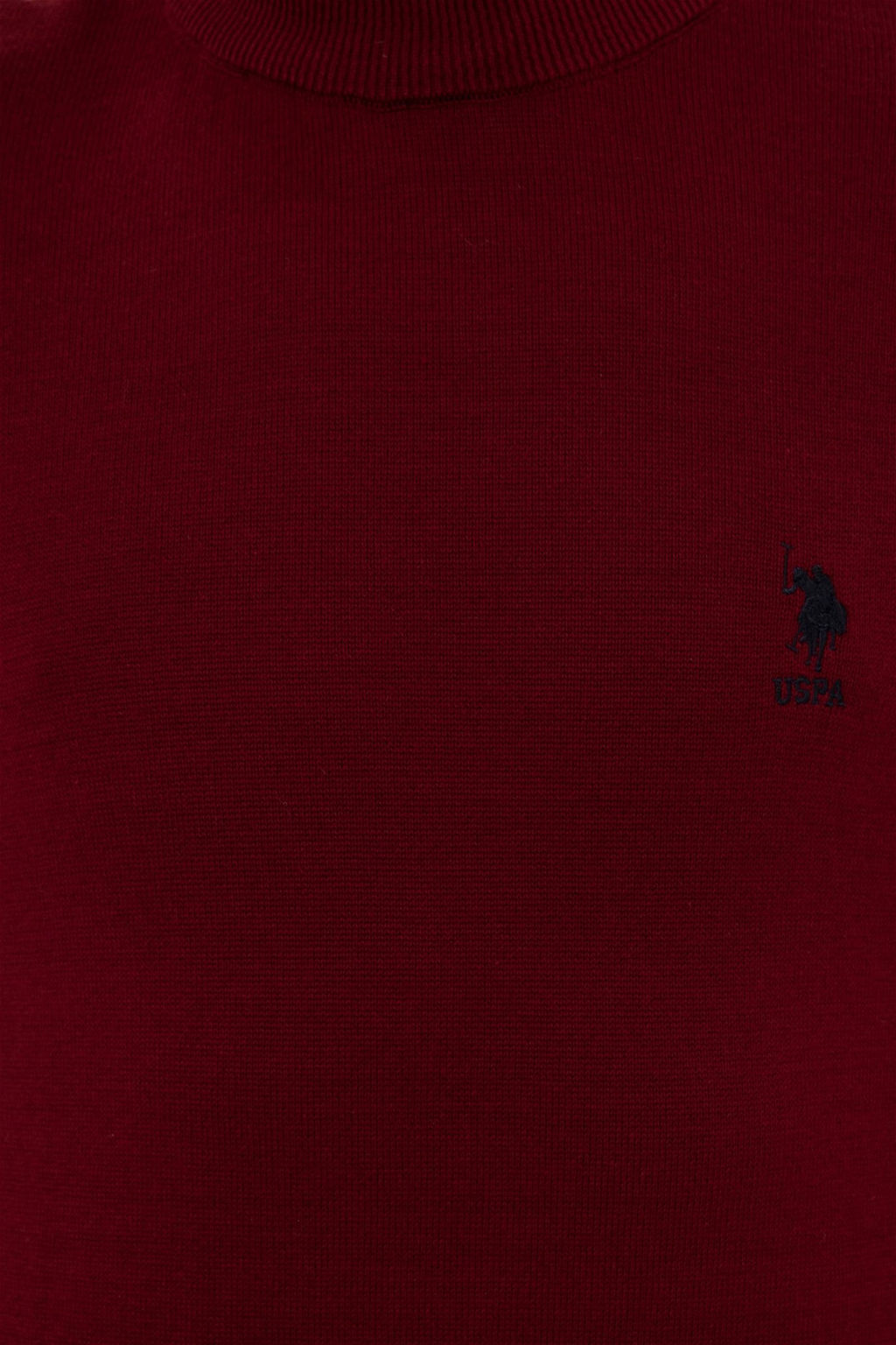 U. S. Polo Assn Мужской базовый трикотажный свитер бордового цвета с водолазкой - U.s. polo assn фото 12