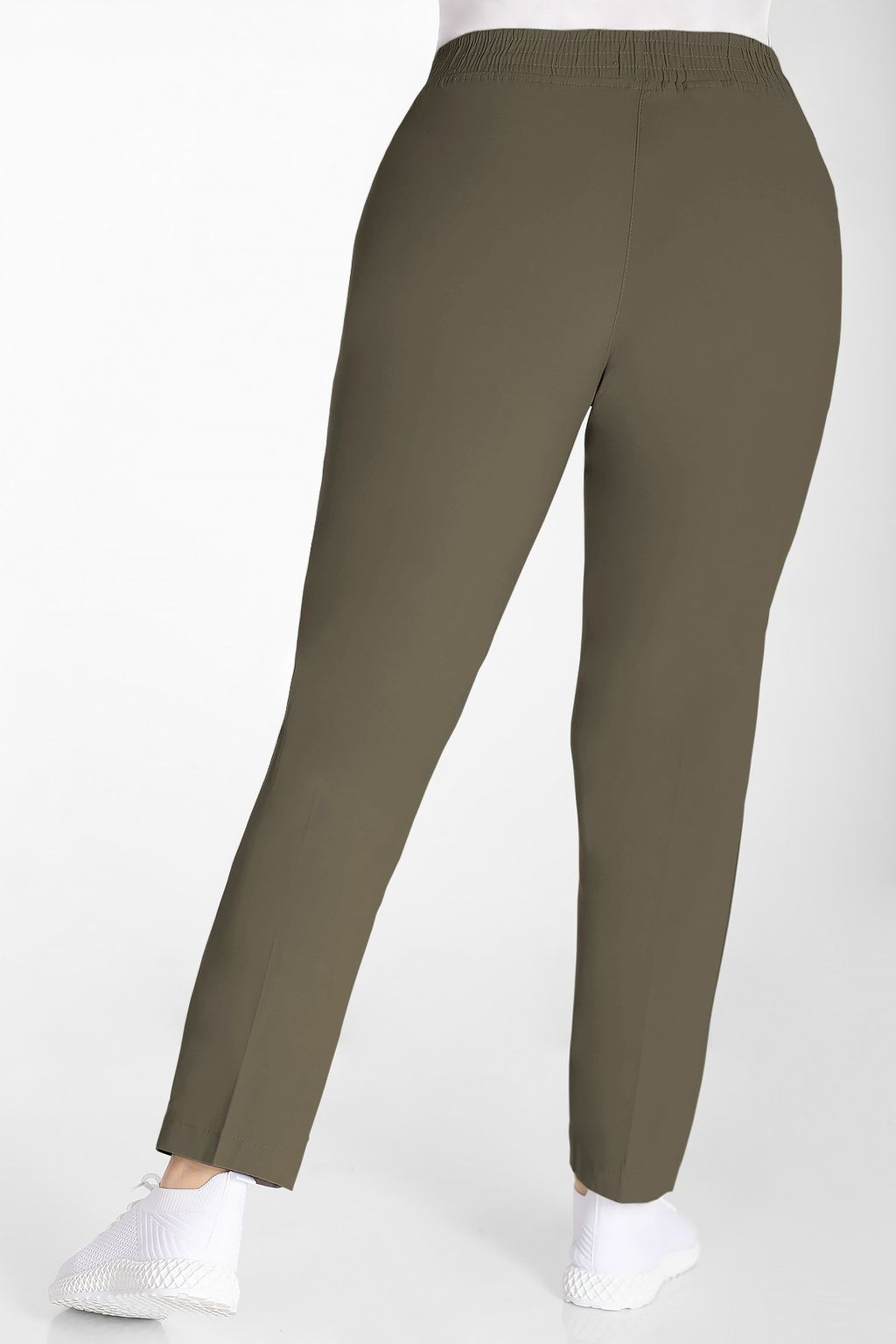 Брюки цвета хаки на резинке летние - Almond фото 2