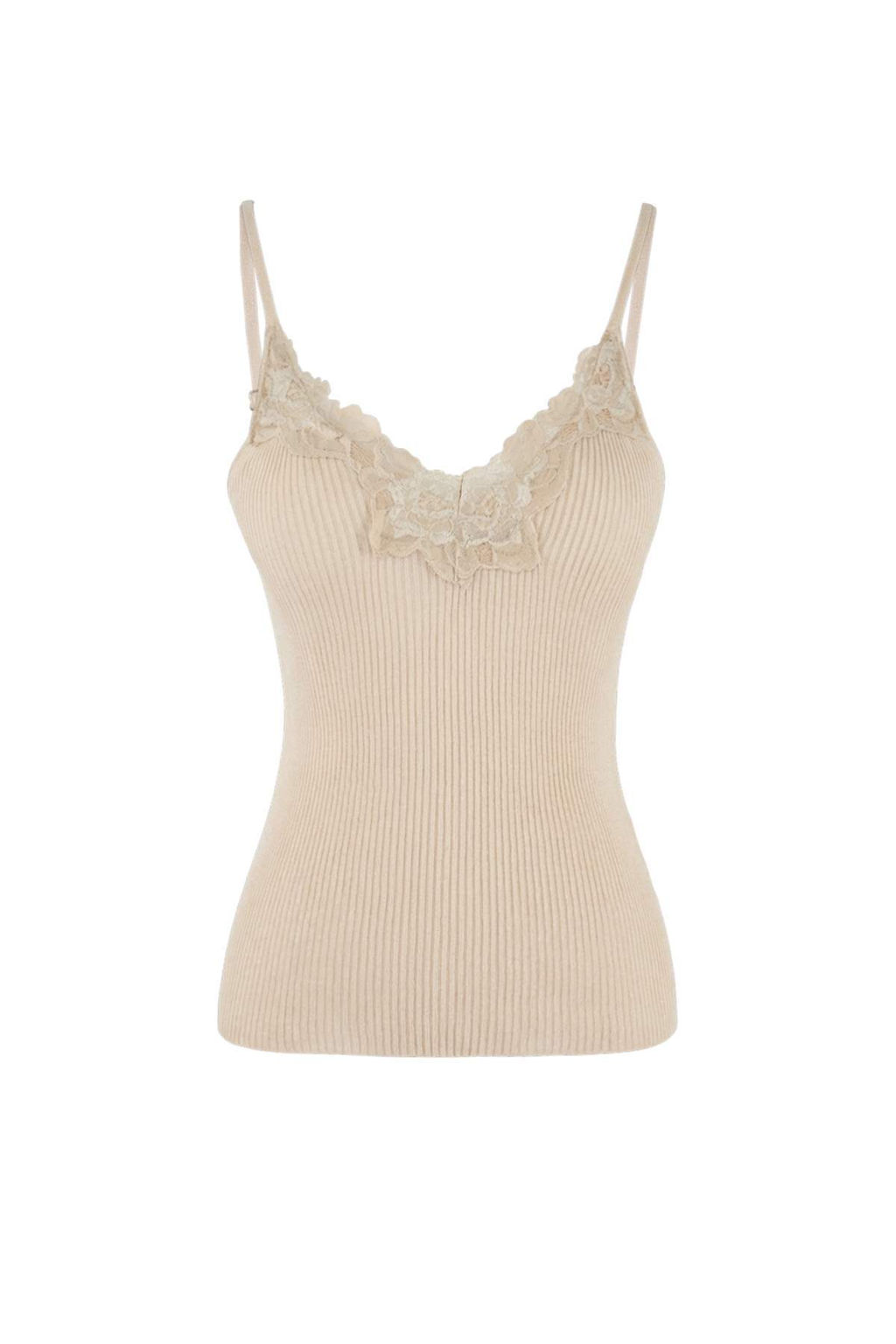 Bej 2li Yazl?k Ozel Iplik Dantel Detayl? Triko Bluz-H?rka TWOSS26HI00016 - Trendyolmilla фото 7