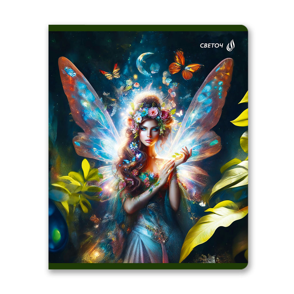 Светоч Т83 Тетрадь ученическая общая, выборочные блёстки, A5 48 л. на скобе 65 г/кв.м , белизна 100 % 10 шт. клетка 01477 Крылатая фантазия фото 4