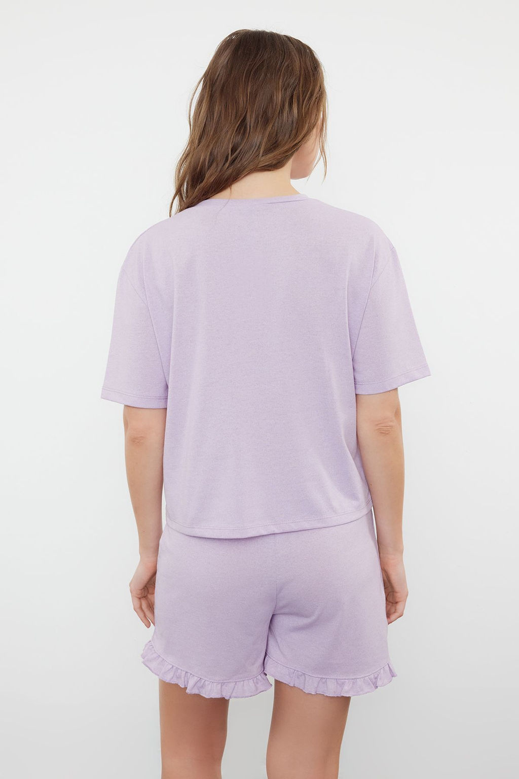 Trendyolmilla Pembe F?rf?rl? Bask?l? Sortlu Orme Pijama Tak?m? THMSS22PT0422  фото 5