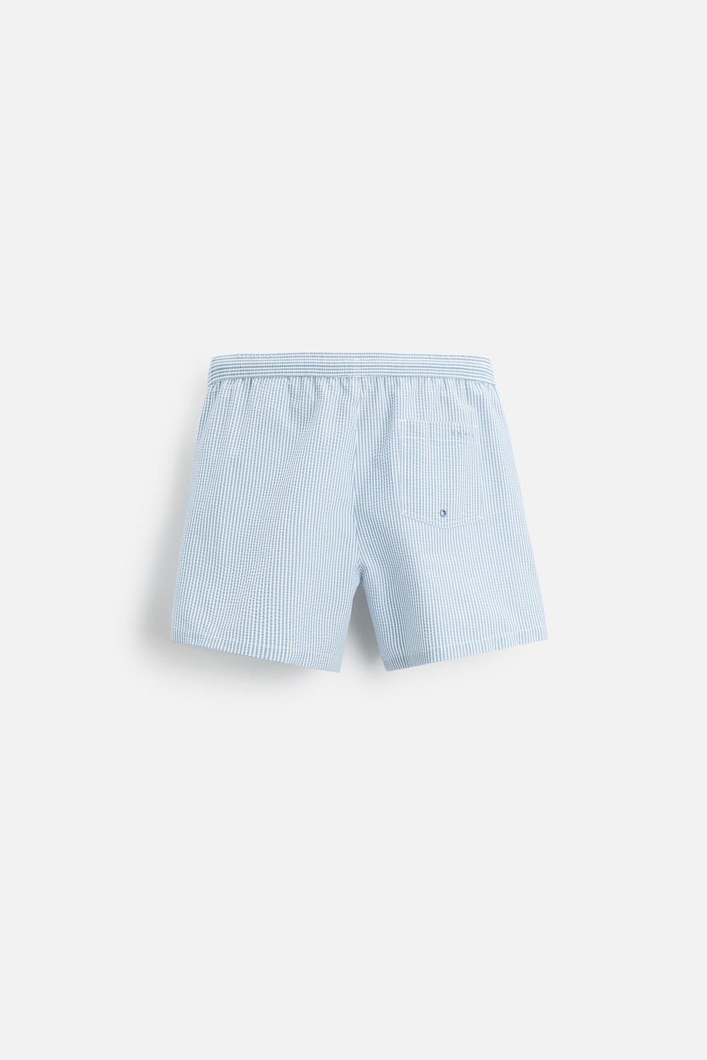 SEERSUCKER MID-LENGTH SWIMMING TRUNKS - Zara фото 18