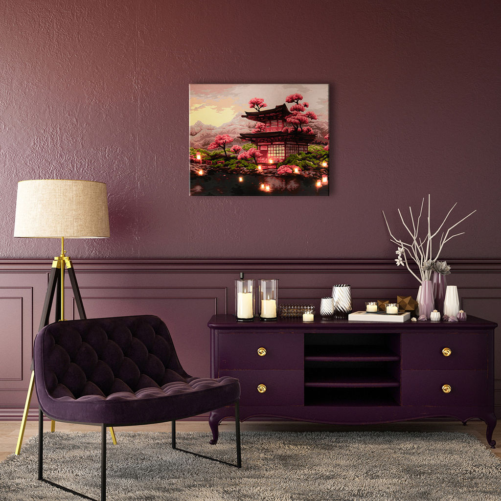 ФРЕЯ PNB/PLDD-182 Набор для раскрашивания по номерам ( со светодиодами ) 50 х 40 см День цветения сакуры