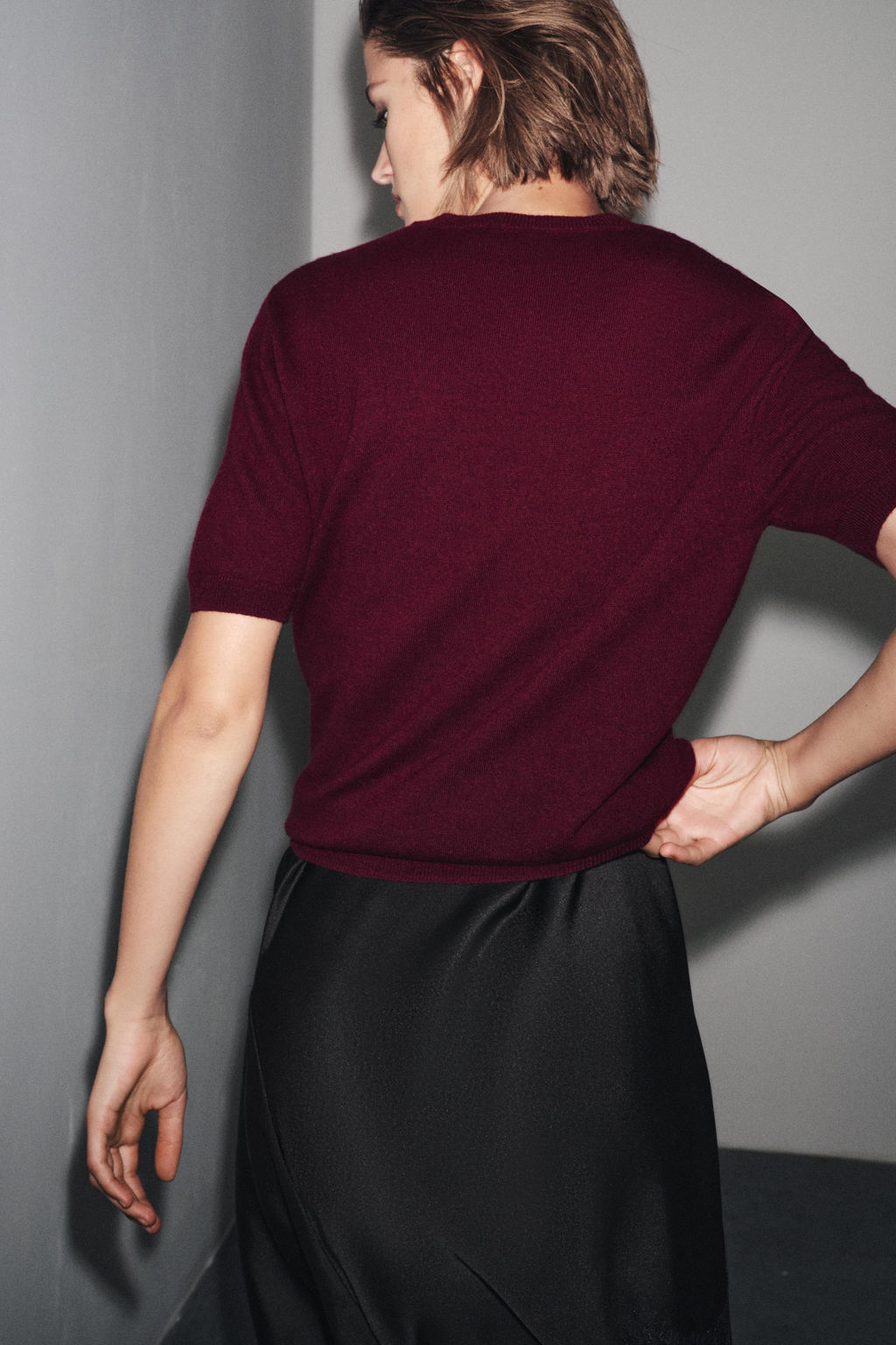 100% WOOL KNIT SWEATER SHORT SLEEVE - Zara фото 3