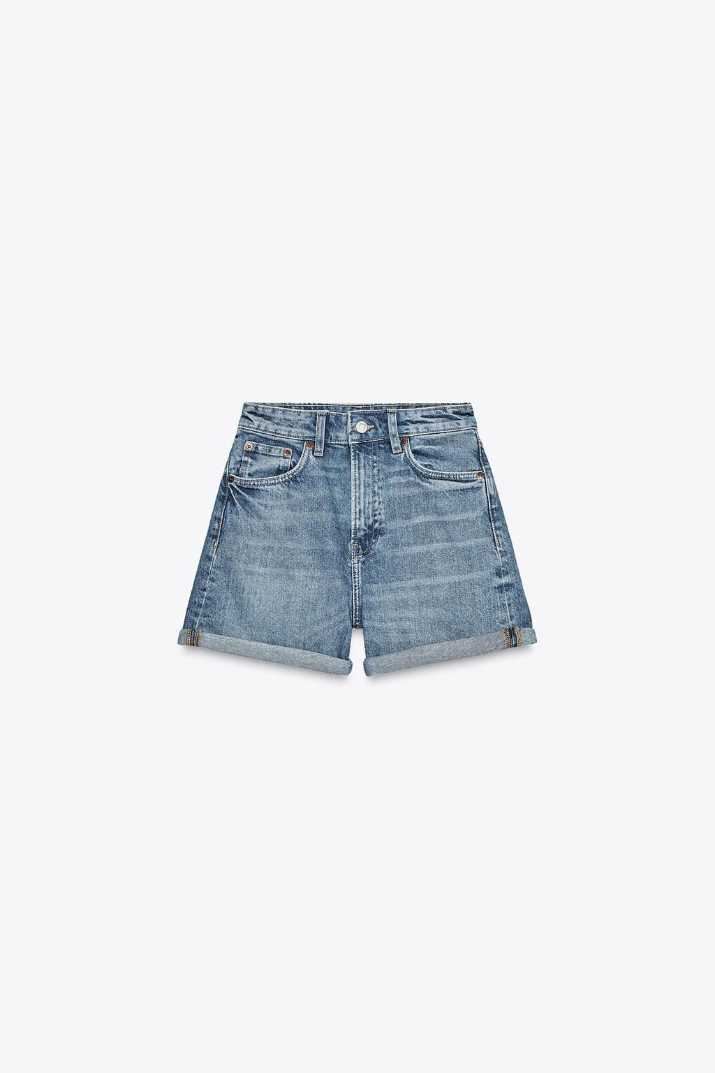 HIGH-WAIST MOM FIT TRF BERMUDA SHORTS - Zara фото 6