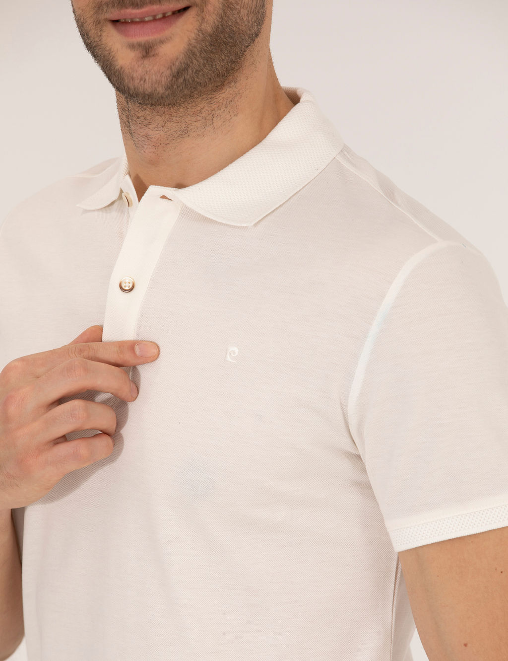 Beyaz Slim Fit Polo Yaka Merserize Ti__rt