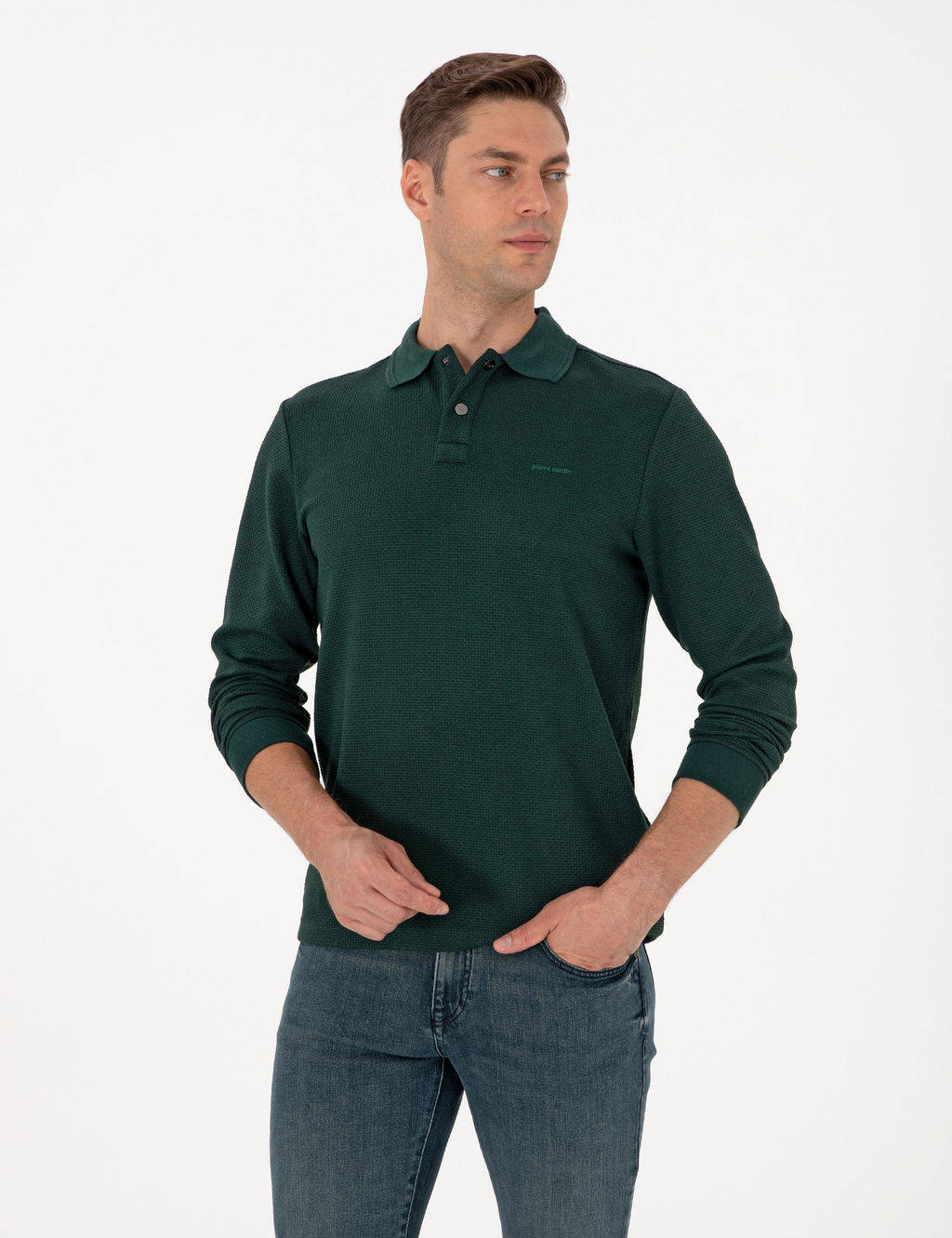 Koyu Ye_il Regular Fit Sweatshirt - Pierre cardin фото 3
