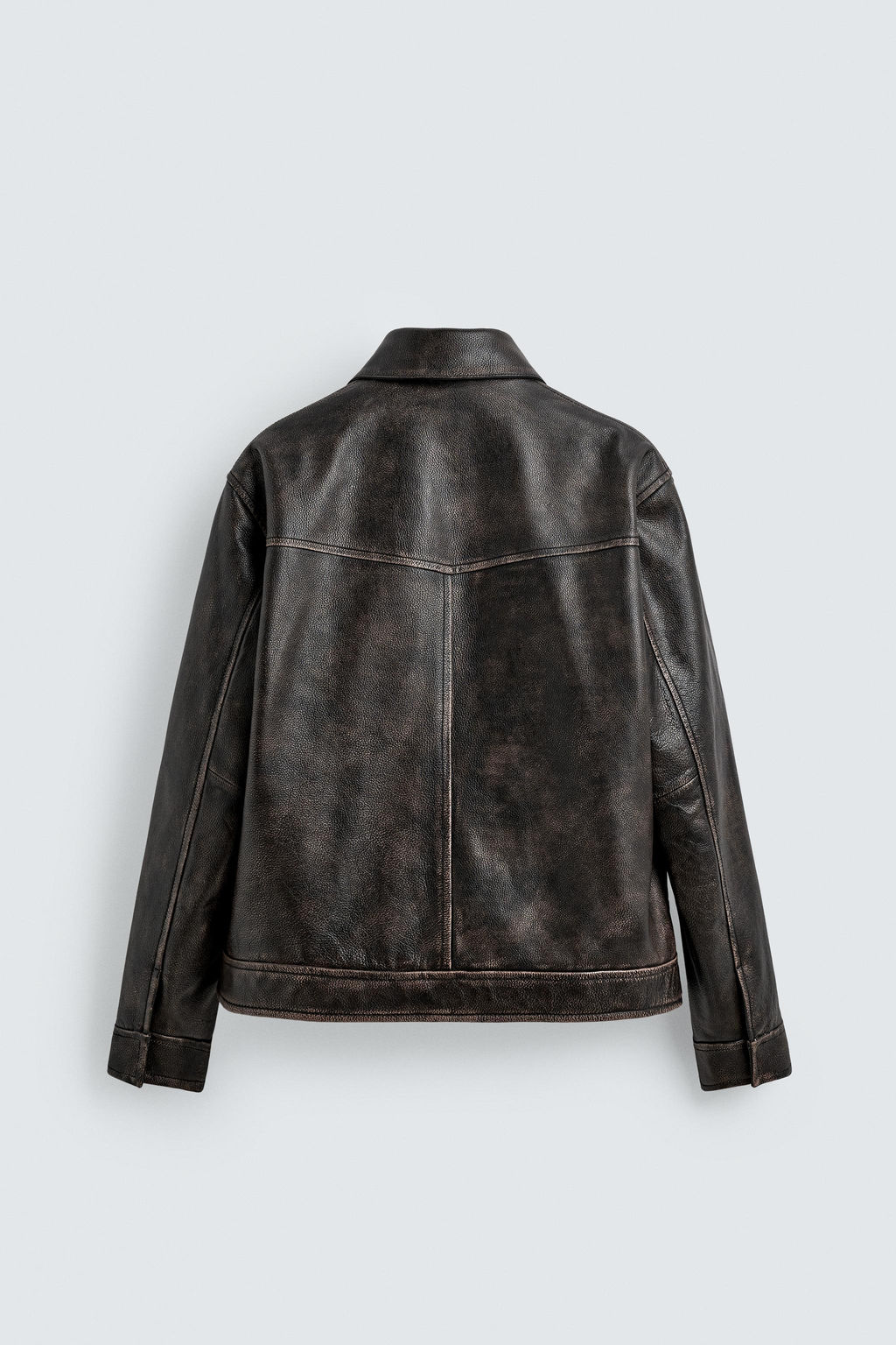 VINTAGE-EFFECT WASHED LEATHER JACKET LIMITED EDITION - Zara фото 9