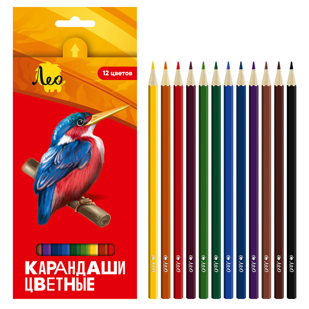 Лео Ярко Набор цветных карандашей LBSCP-12 заточенный 8 х 12 цв - Vista-artista фото 5
