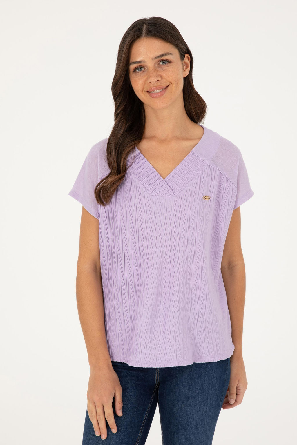 U. S. Polo Assn / Женская сиреневая футболка - U.s. polo assn фото 3