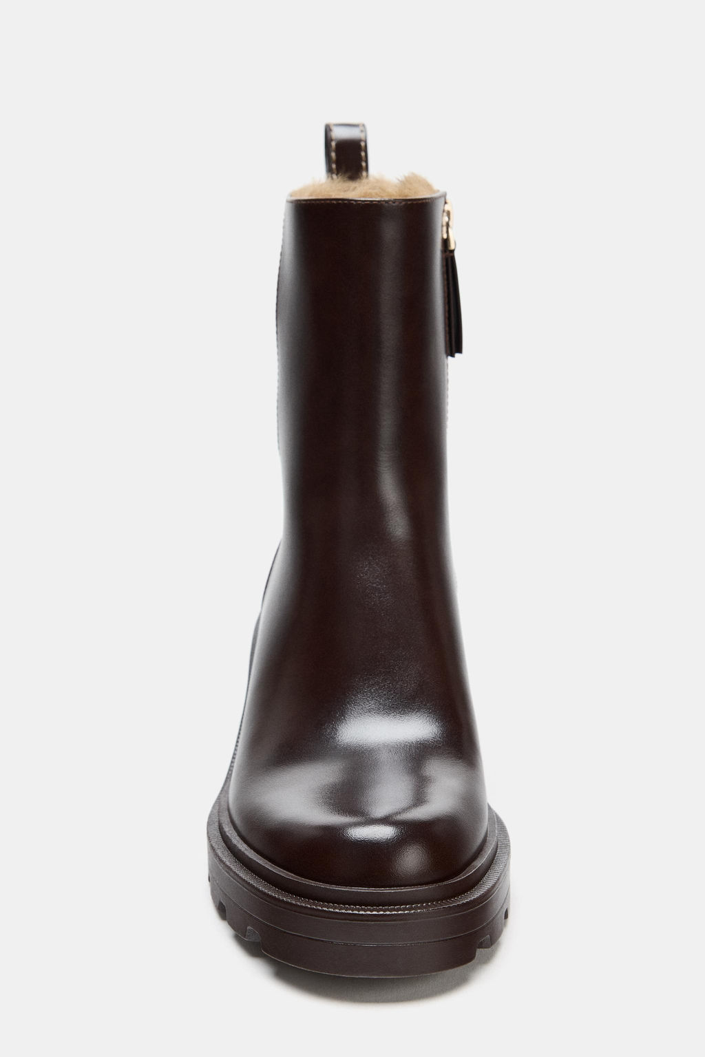 HEELED ANKLE BOOTS WITH FAUX FUR LINING - Zara фото 9