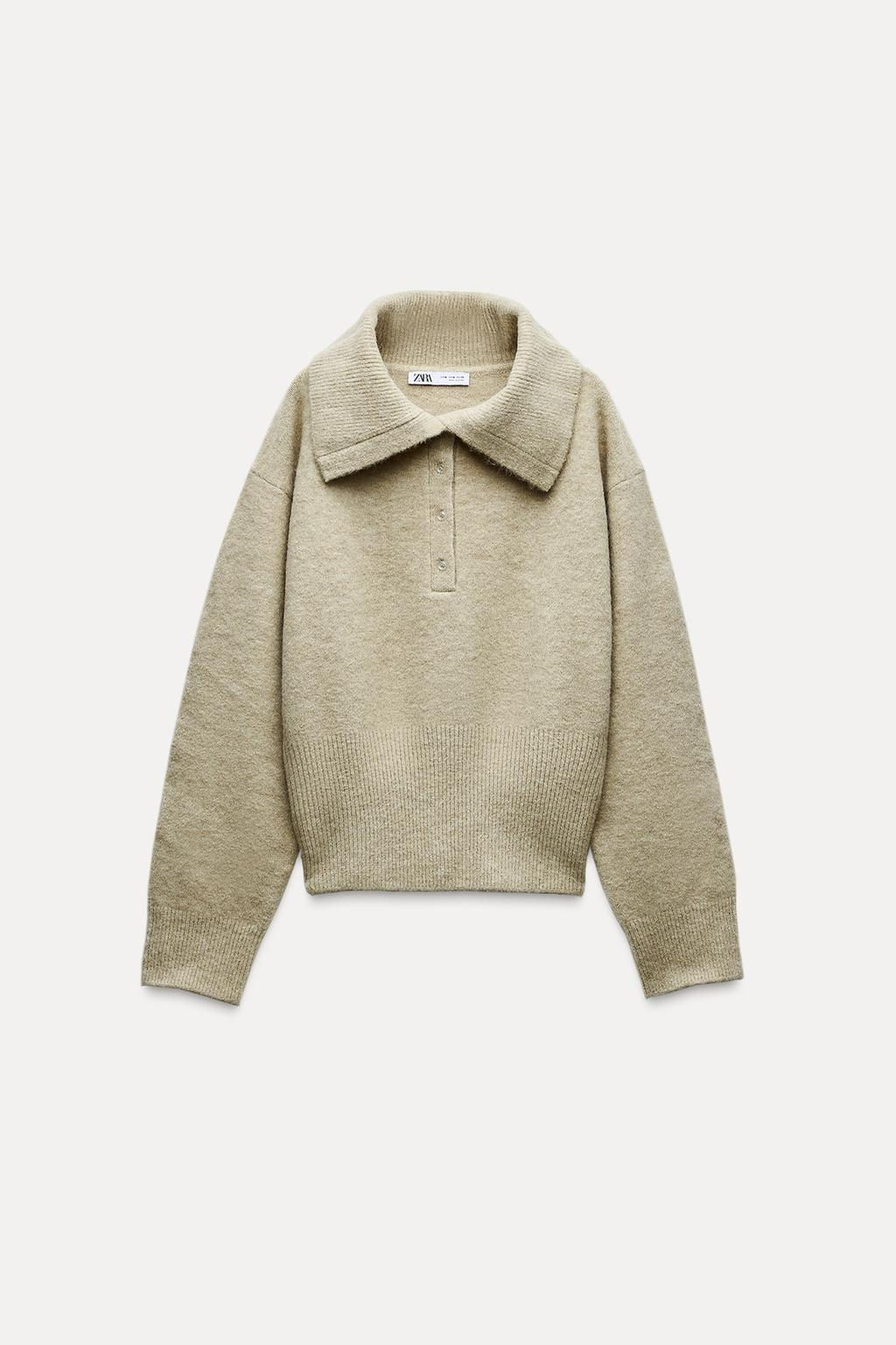 POLO COLLAR KNIT SWEATER - Zara фото 6