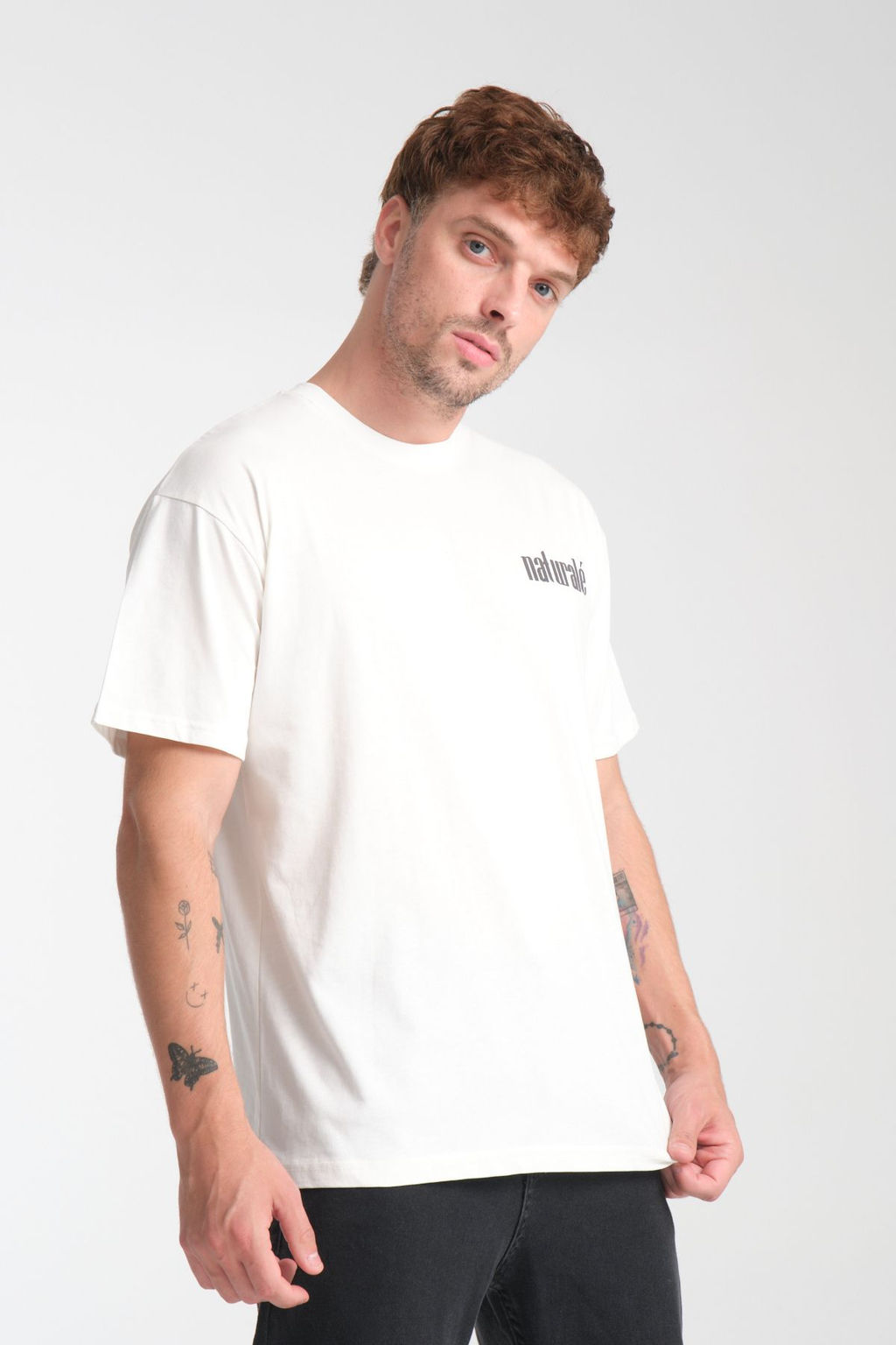 TRENDYOL MAN Beyaz Oversize/Genis Kesim Kabar?k Bask?l? %100 Pamuk T-Shirt TMNSS25TS00200 - Trendyolmilla фото 5