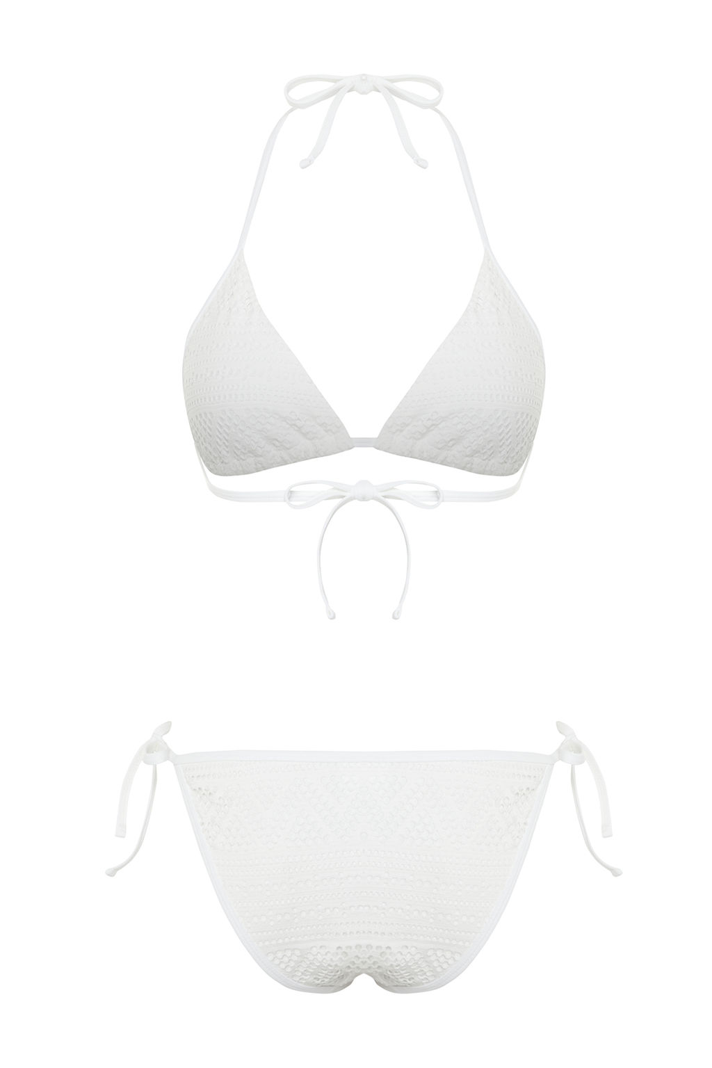 TRENDYOLMILLA Siyah Ucgen Baglamal? Dokulu Regular Bikini Tak?m? TBESS24BT00024 фото 12