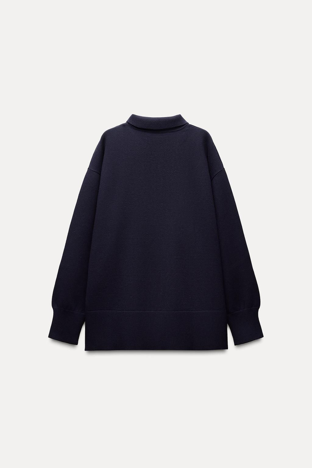PLAIN KNIT POLO SWEATER - Zara фото 4