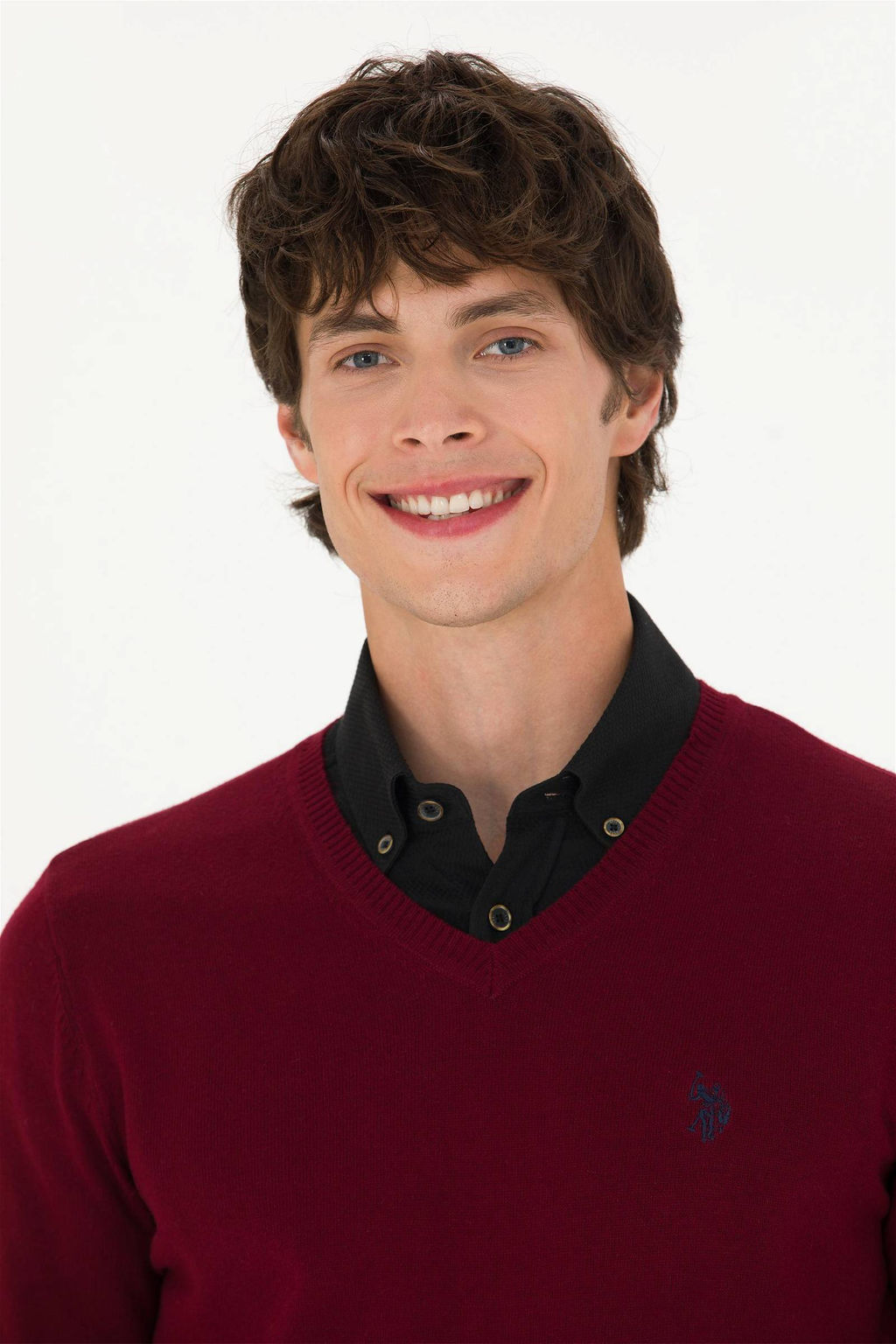 U. S. Polo Assn Мужской бордово-красный базовый свитер - U.s. polo assn фото 2