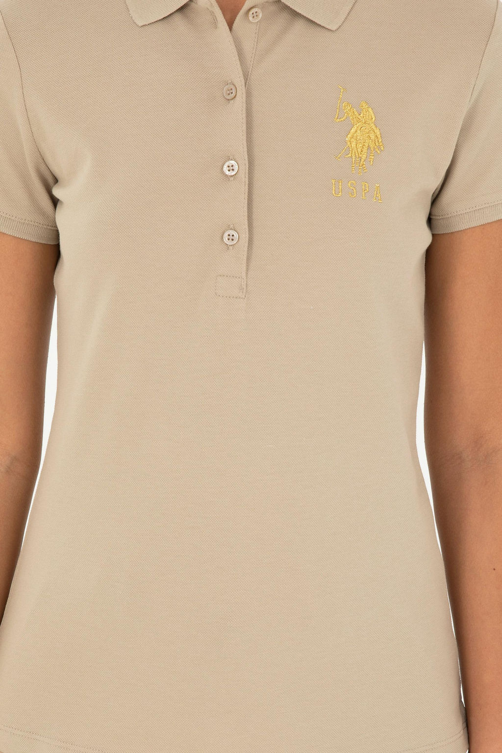 Женская базовая футболка светло-хаки - U.s. polo assn фото 6
