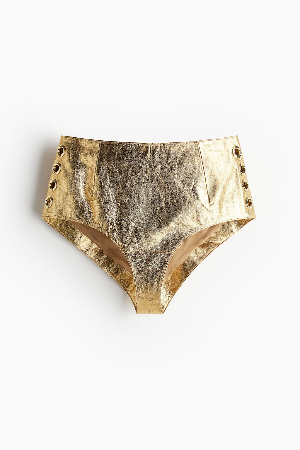 Minishorts de piel con ojales decorativos - H&m фото 6