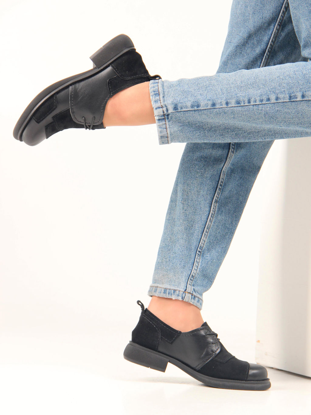 Полуботинки туфли 205.патрицияbl. черный черная замша