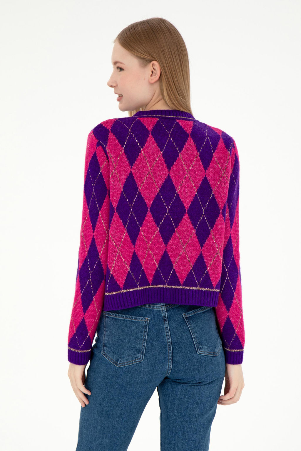 Женский фиолетовый трикотажный кардиган Неожиданная скидка в корзине - U.s. polo assn фото 5