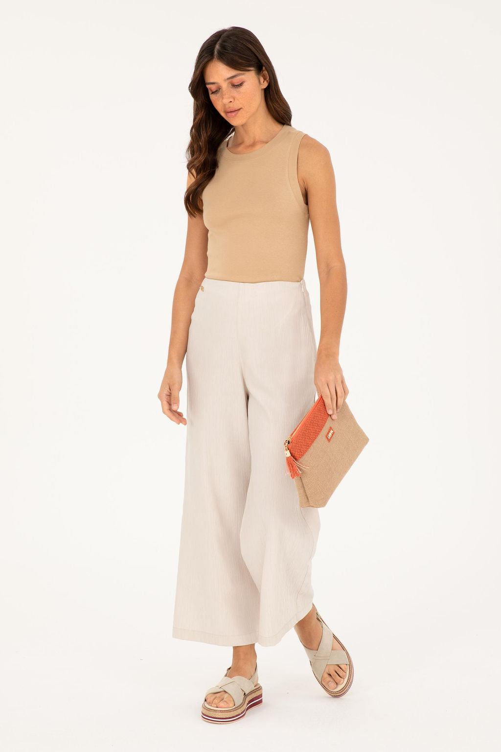 U. S. Polo Assn / Женская футболка без рукавов светло-коричневого цвета с круглым вырезом - U.s. polo assn фото 11