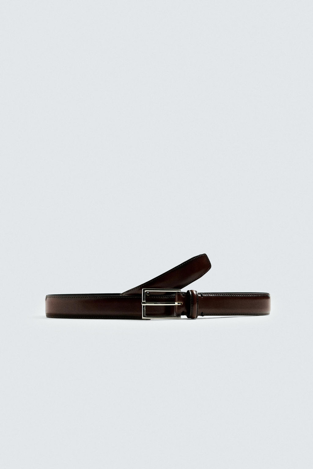 LEATHER TOPSTITCH BELT - Zara фото 3