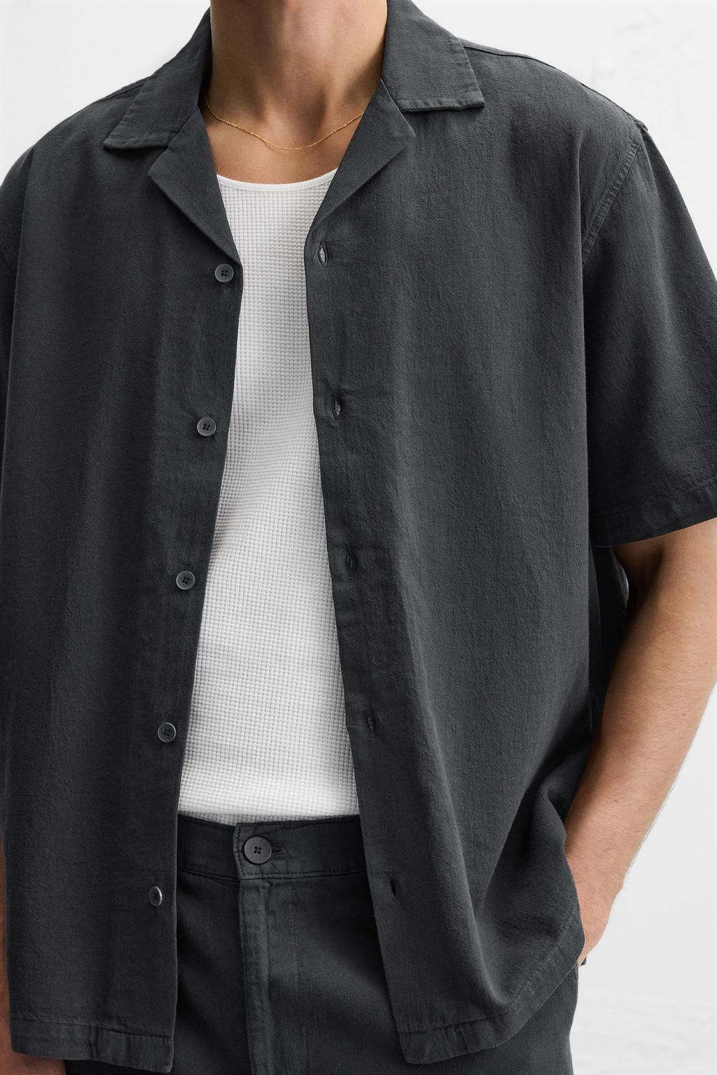 COTTON - LINEN SHIRT - Zara фото 7