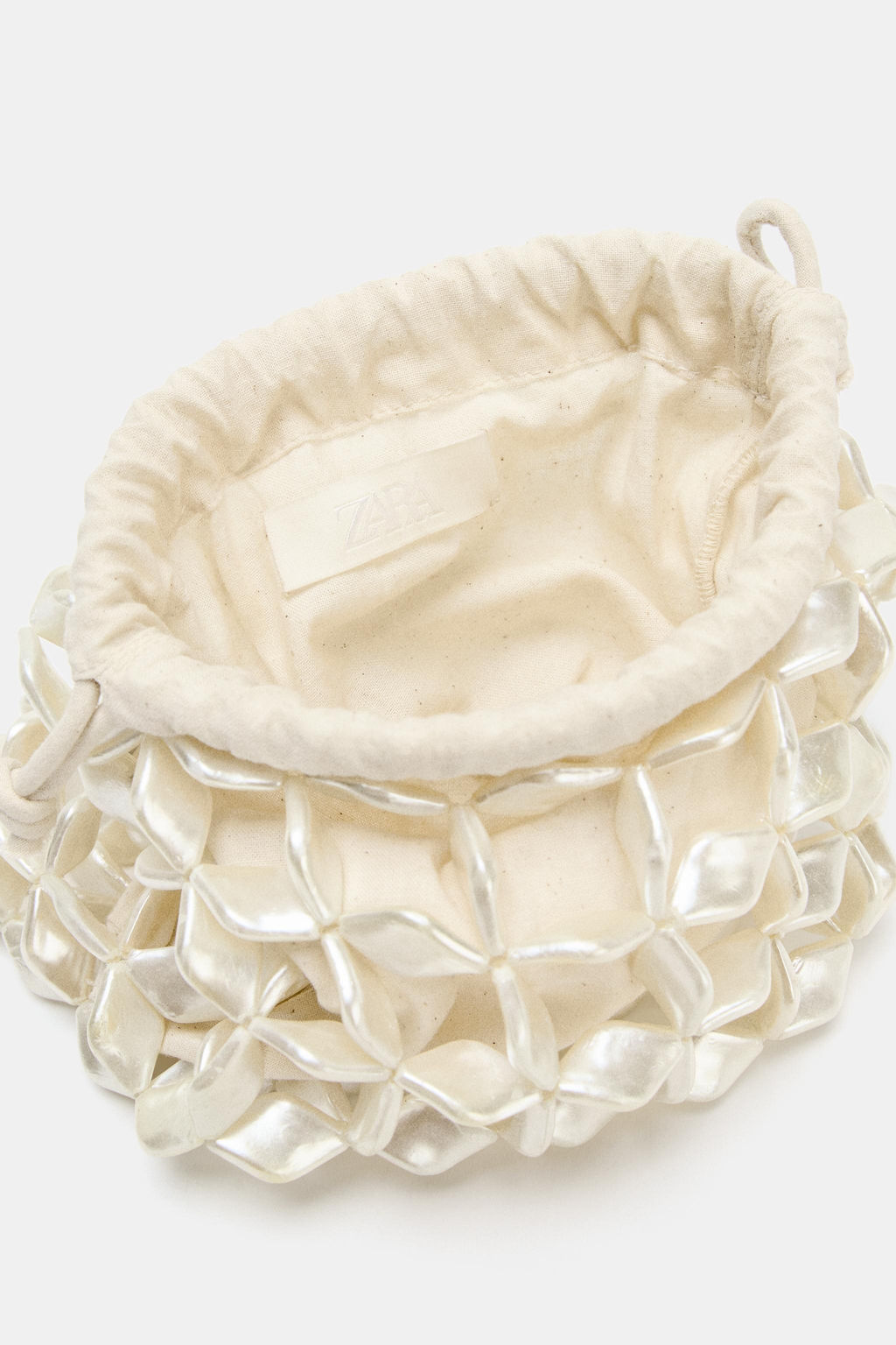 BOLSO SACA EFECTO NACARADO / Gris perla - Zara фото 7