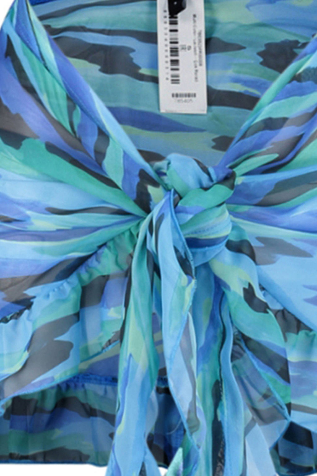 Soyut Desenli Dokuma F?rf?rl? Plaj Mini Pareo TBESS23PR00008