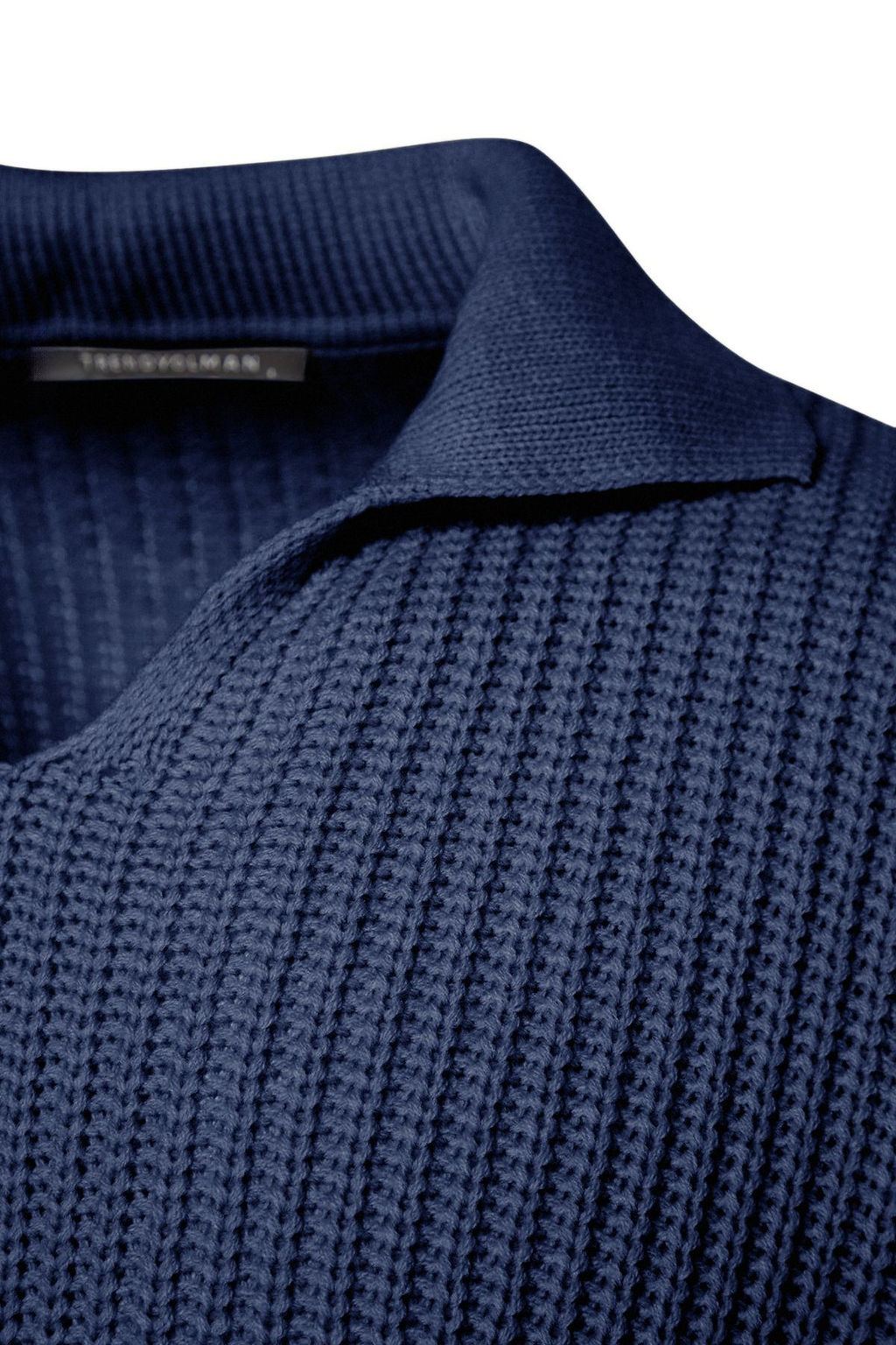 TRENDYOL MAN Indigo Casual Unisex Regular Fit Polo Yaka Tuylenmeyen Triko Kazak TMNAW24KZ00008 - Trendyolmilla фото 8