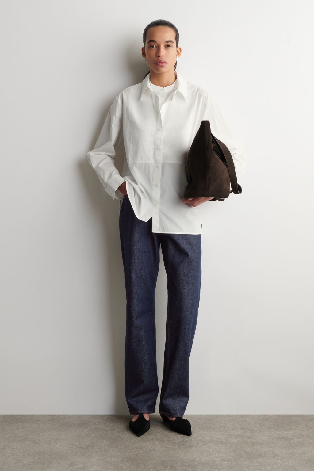 CAMISA DE ALGOD?N PIMA CON CUELLO COMBINADO - H&m фото 7