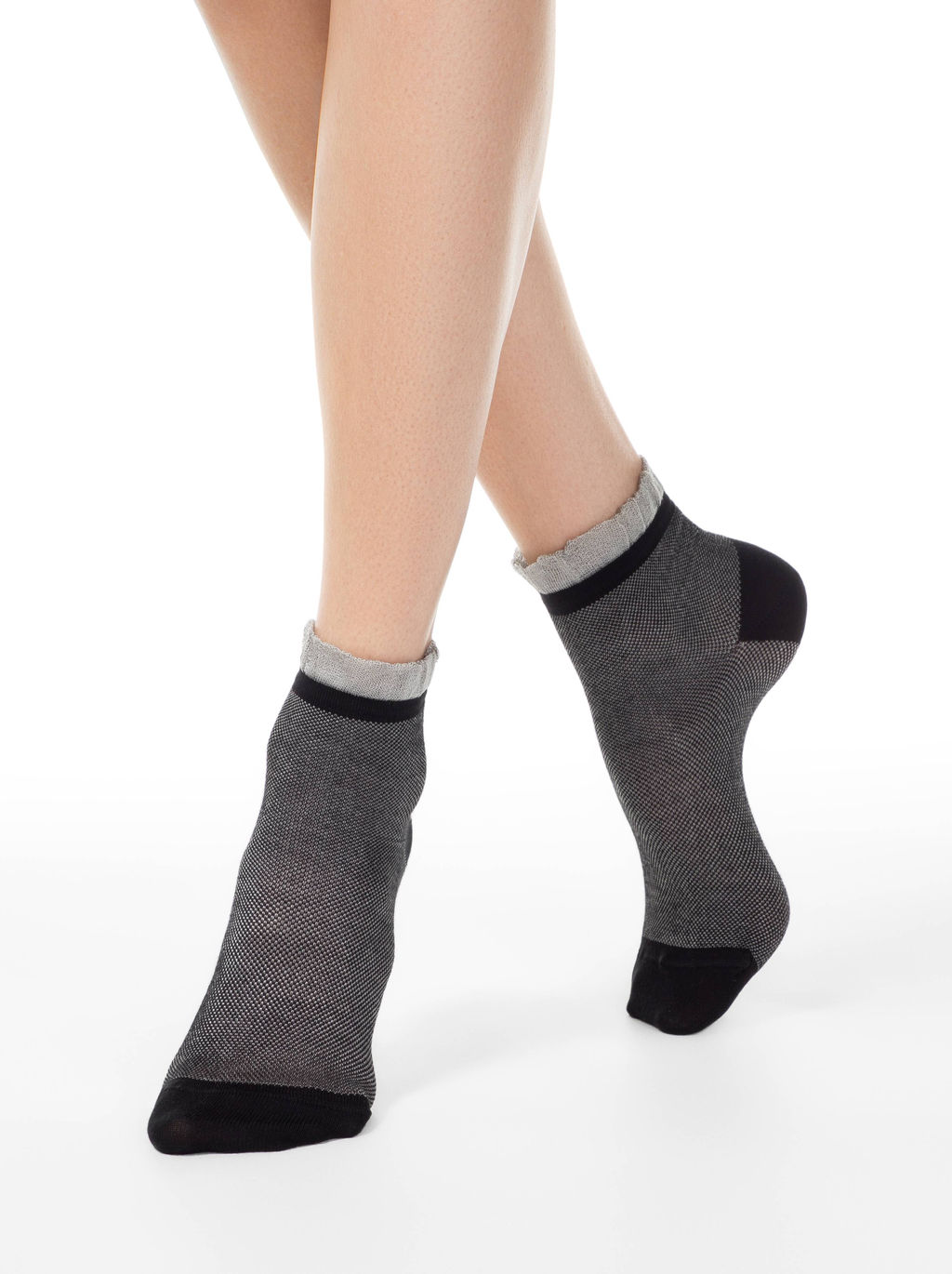 Цена за 2 пары. Носки Классические CONTE Носки из вискозы со сборкой серый - Conte elegant фото 2