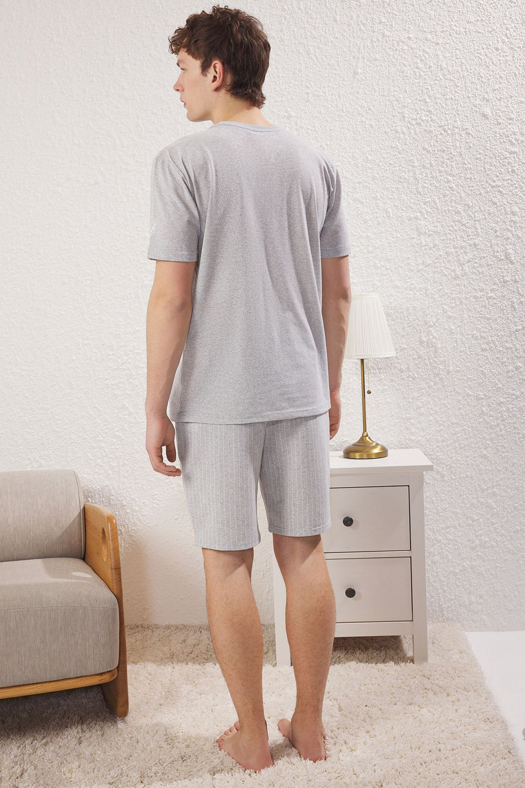 TRENDYOL MAN Bordo Regular Fit Yazl?k Sortlu Pijama Tak?m? THMSS21PT1005 - Trendyolmilla фото 4