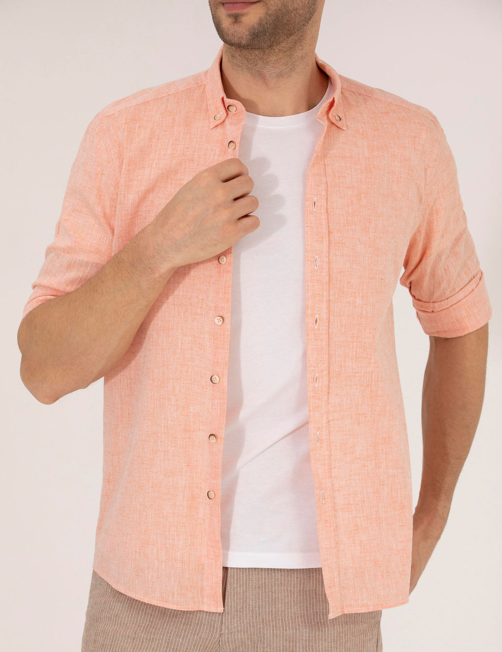 Turuncu Regular Fit Uzun Kollu G_mlek - Pierre cardin фото 6