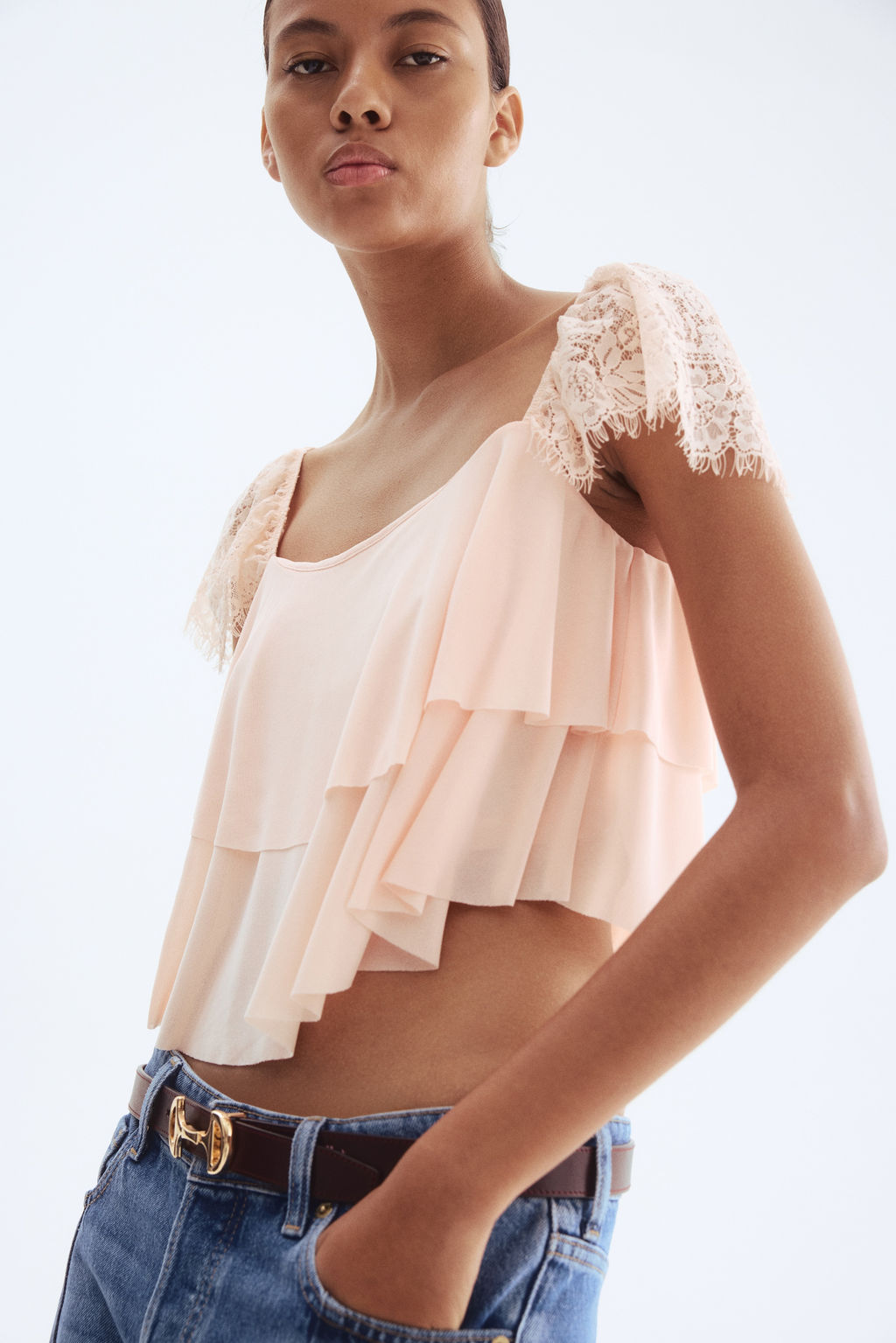 Top con mangas de encaje - H&m фото 2